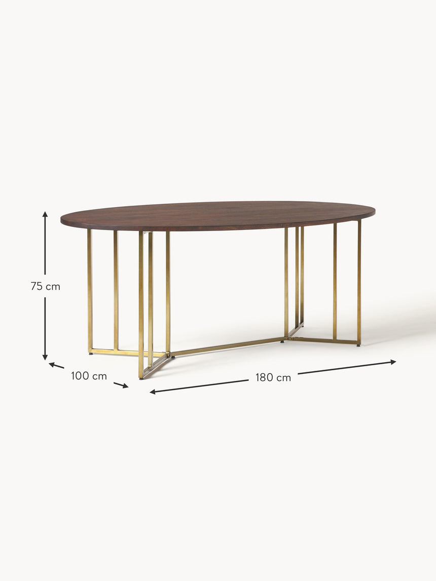 Elit Oval Ahşap Yemek Masası Ceviz