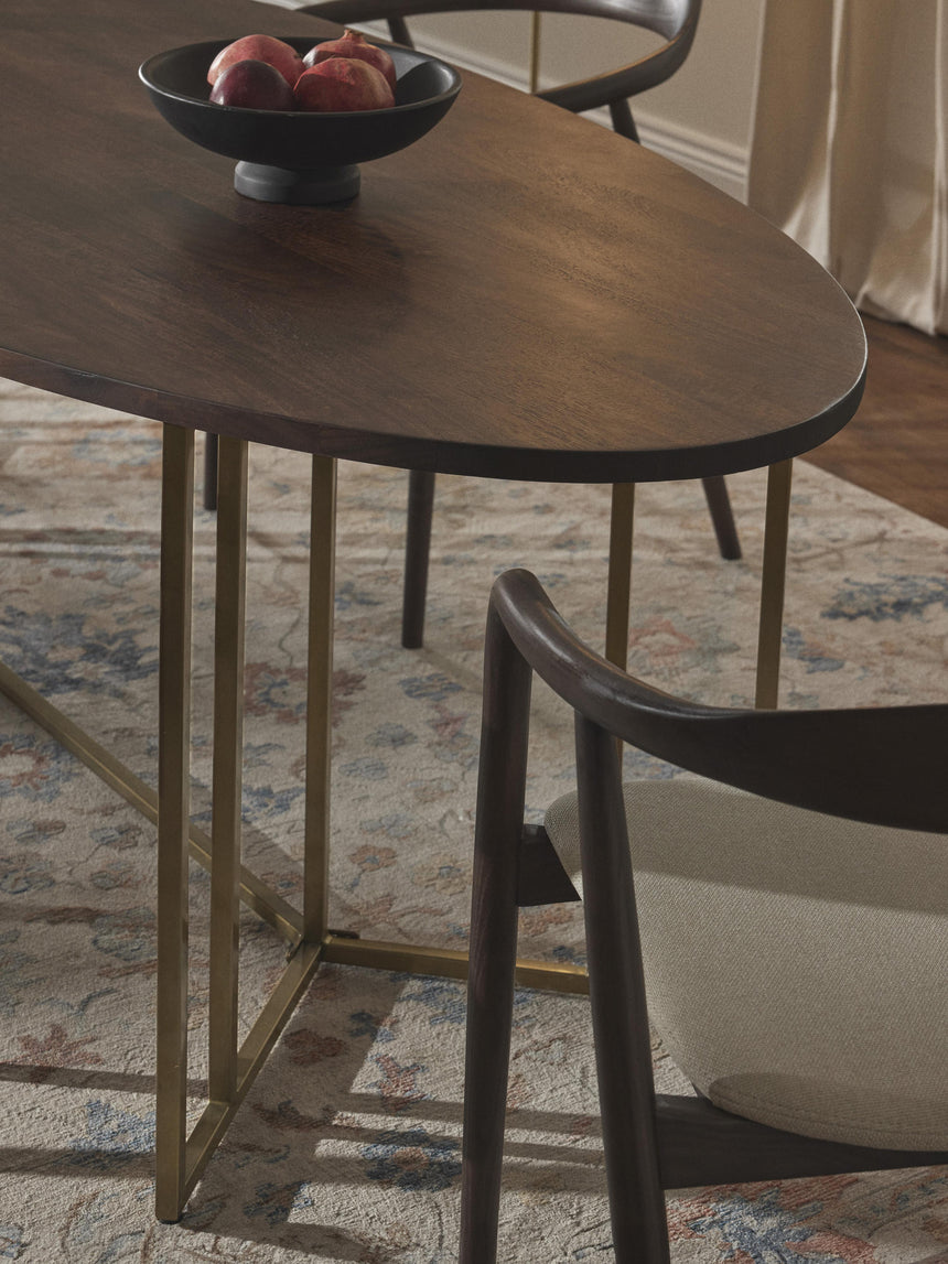 Elit Oval Ahşap Yemek Masası Ceviz