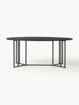 Elit Oval Ahşap Yemek Masası Siyah