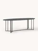 Elit Oval Ahşap Yemek Masası Siyah