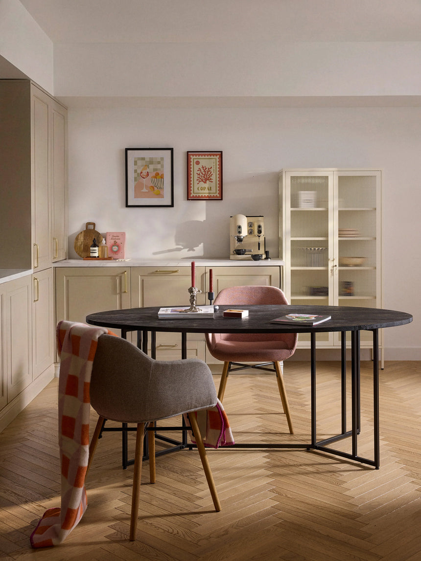 Elit Oval Ahşap Yemek Masası Siyah