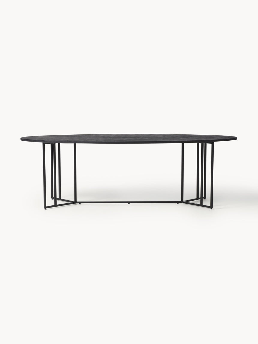 Elit Oval Ahşap Yemek Masası Siyah