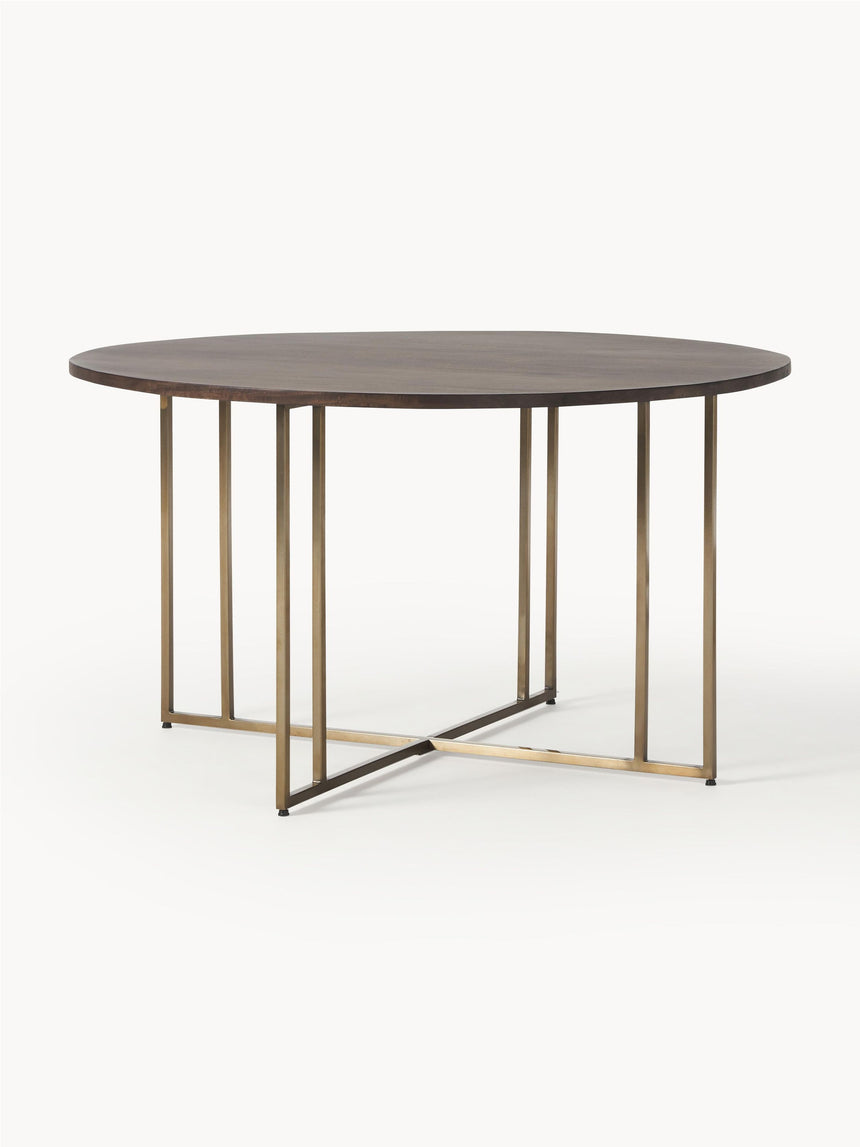 Elit Yuvarlak Ahşap Yemek Masası Ceviz