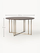 Elit Yuvarlak Ahşap Yemek Masası Ceviz