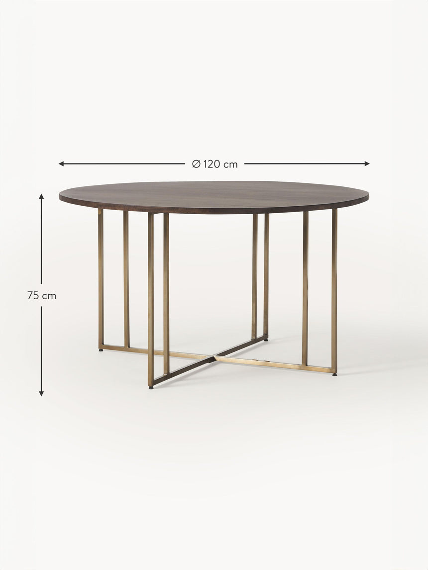 Elit Yuvarlak Ahşap Yemek Masası Ceviz