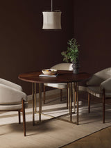 Elit Yuvarlak Ahşap Yemek Masası Ceviz