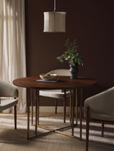 Elit Yuvarlak Ahşap Yemek Masası Ceviz