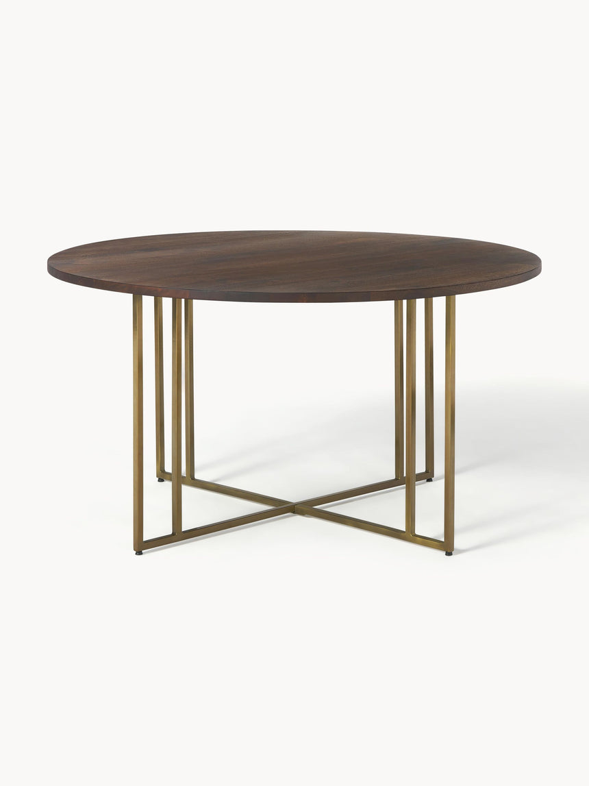 Elit Yuvarlak Ahşap Yemek Masası Ceviz