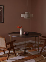 Elit Yuvarlak Ahşap Yemek Masası Ceviz