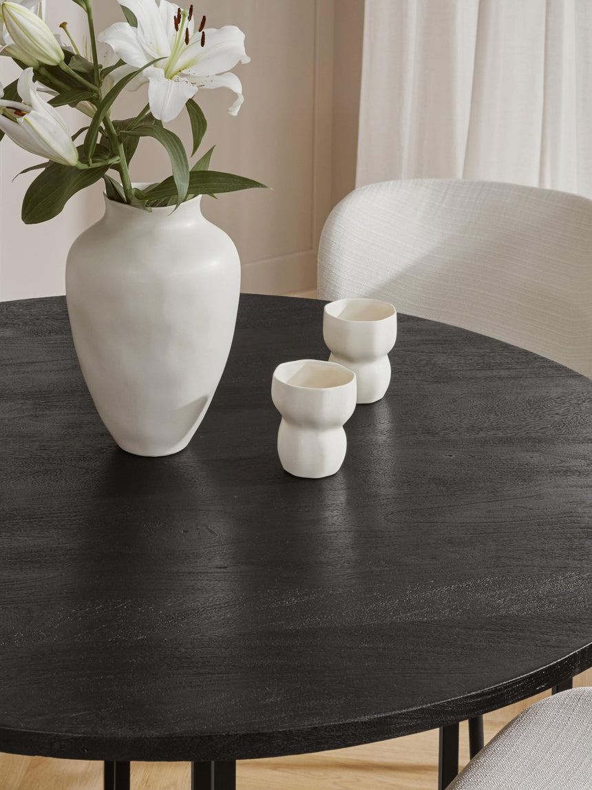 Elit Yuvarlak Ahşap Yemek Masası Siyah