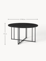 Elit Yuvarlak Ahşap Yemek Masası Siyah