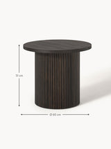 Elmas Ahşap Yuvarlak Yan Sehpa Koyu Ceviz