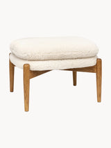 Erik Ahşap Ayaklı Puf Kırık Beyaz Teddy