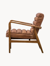 Erik Ahşap Tekli Koltuk Kahve Deri