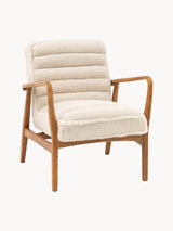 Erik Ahşap Tekli Koltuk Kırık Beyaz Teddy