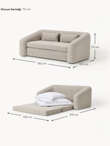 Fara Yataklı İkili Koltuk Bej Benekli Bukle