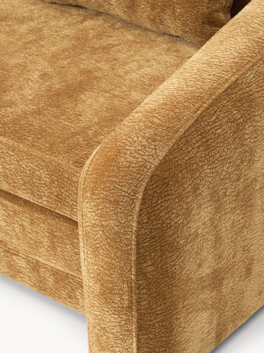 Fara Yataklı İkili Koltuk Hardal Dokuma Kadife