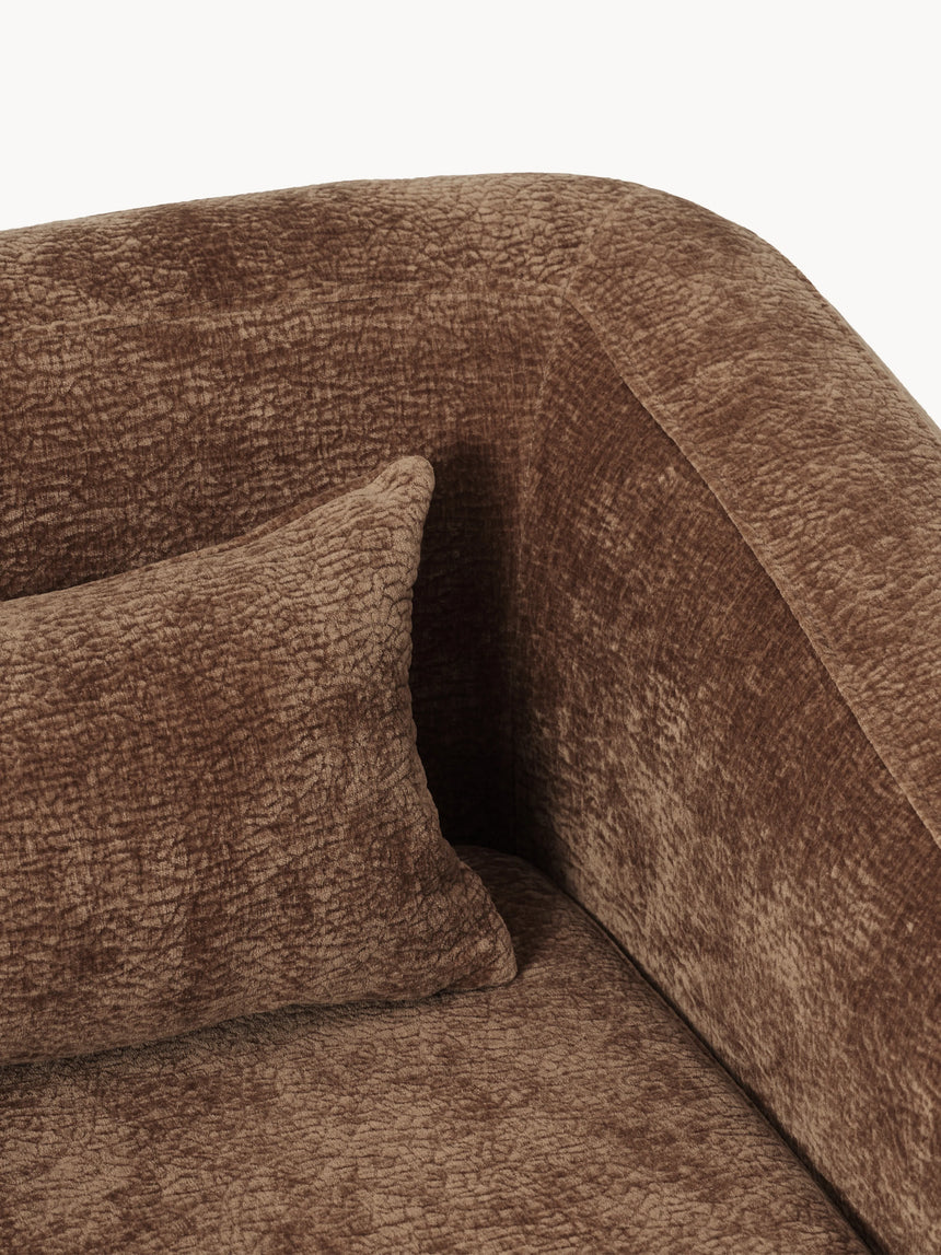 Fara Yataklı İkili Koltuk Kahve Dokuma Kadife