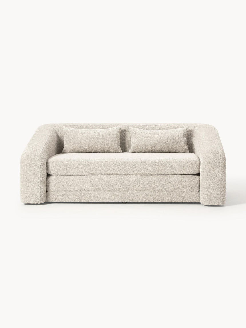 Fara Yataklı İkili Koltuk Kırık Beyaz Teddy