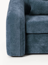 Fara Yataklı İkili Koltuk Koyu Mavi Dokuma Kadife