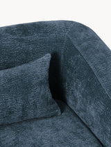 Fara Yataklı İkili Koltuk Koyu Mavi Dokuma Kadife