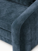 Fara Yataklı İkili Koltuk Koyu Mavi Dokuma Kadife