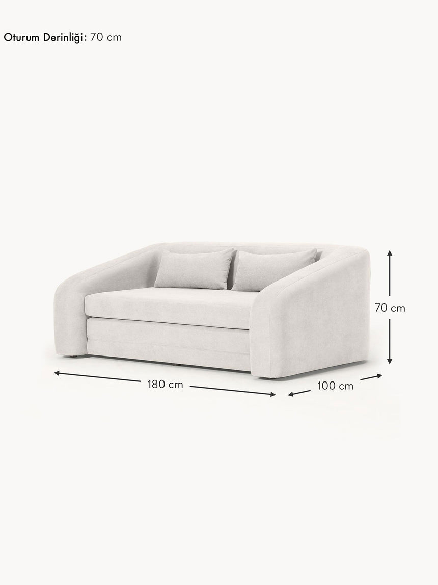 Fara Yataklı İkili Koltuk Krem
