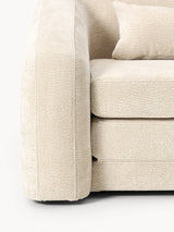 Fara Yataklı İkili Koltuk Krem Dokuma Kadife