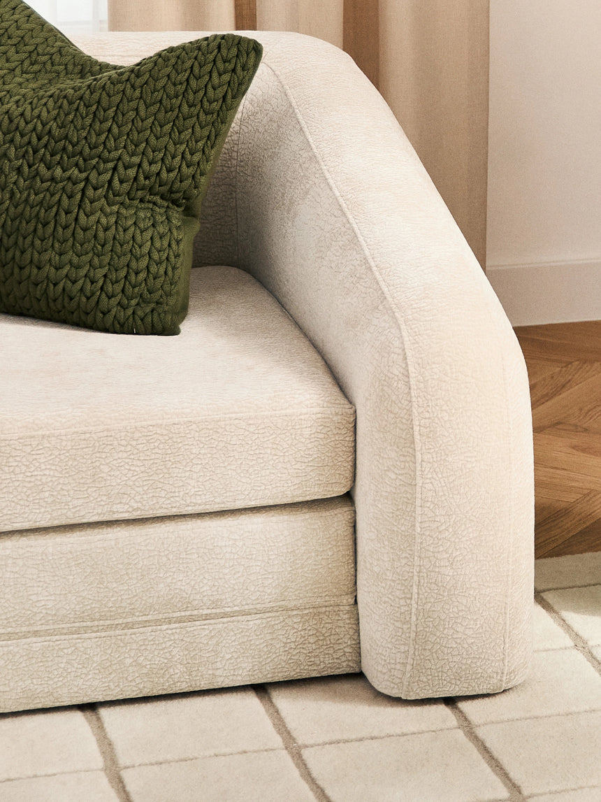 Fara Yataklı İkili Koltuk Krem Dokuma Kadife