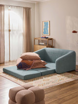 Fara Yataklı İkili Koltuk Mavi Benekli Bukle