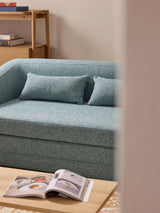 Fara Yataklı İkili Koltuk Mavi Benekli Bukle