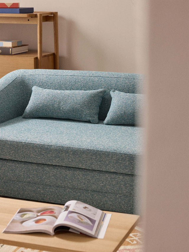 Fara Yataklı İkili Koltuk Mavi Benekli Bukle