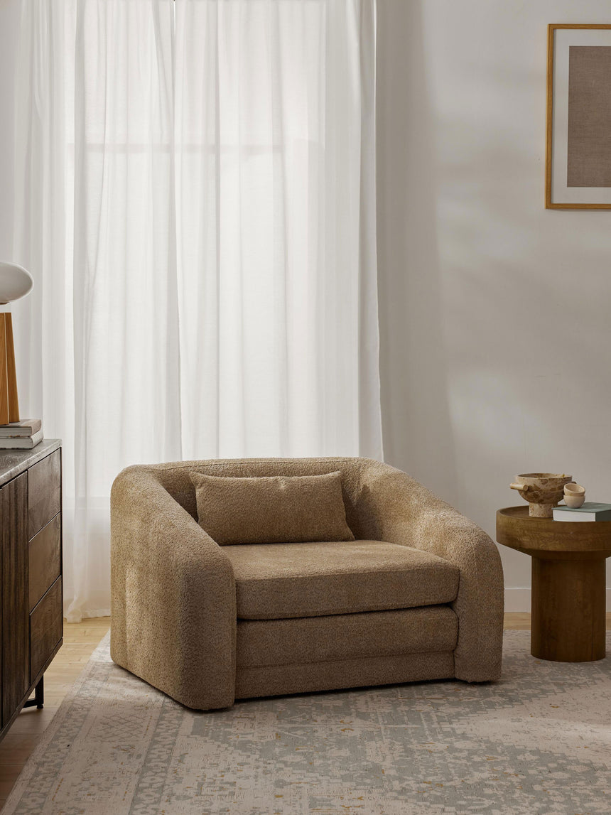 Fara Yataklı Tekli Koltuk Bej Teddy