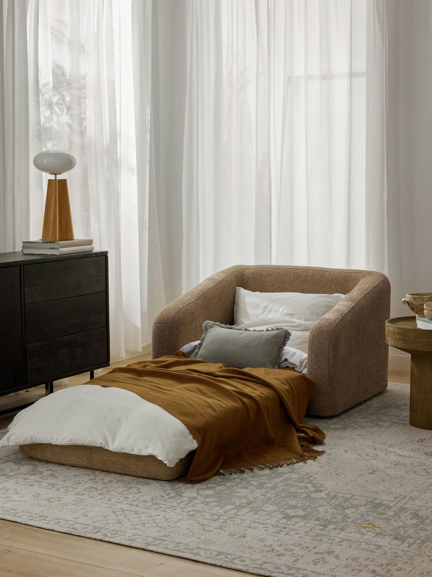 Fara Yataklı Tekli Koltuk Bej Teddy