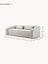 Fara Yataklı Üçlü Koltuk Açık Gri