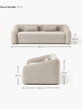 Fara Yataklı Üçlü Koltuk Bej Benekli Bukle