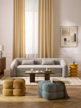 Fara Yataklı Üçlü Koltuk Bej Benekli Bukle