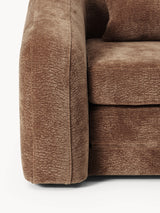 Fara Yataklı Üçlü Koltuk Kahve Dokuma Kadife