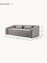 Fara Yataklı Üçlü Koltuk Koyu Gri