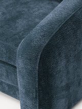 Fara Yataklı Üçlü Koltuk Koyu Mavi Dokuma Kadife