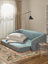 Fara Yataklı Üçlü Koltuk Mavi Benekli Bukle