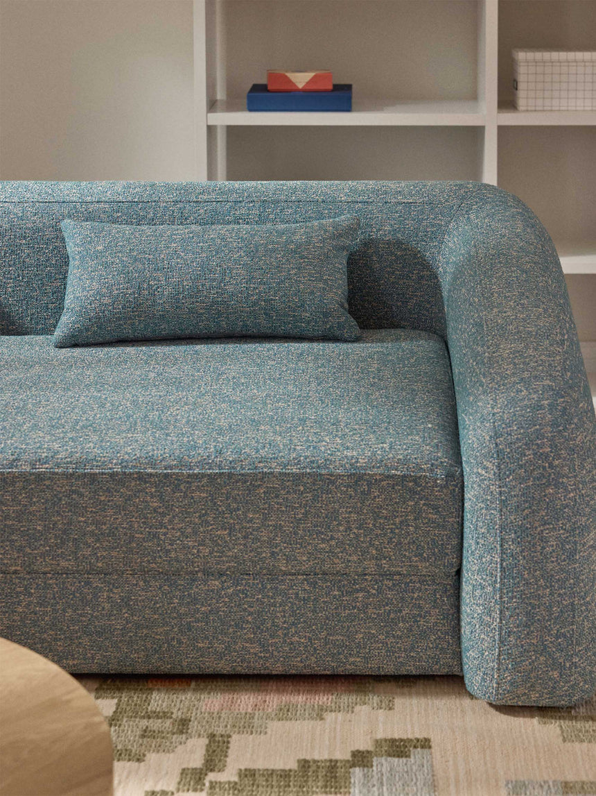 Fara Yataklı Üçlü Koltuk Mavi Benekli Bukle