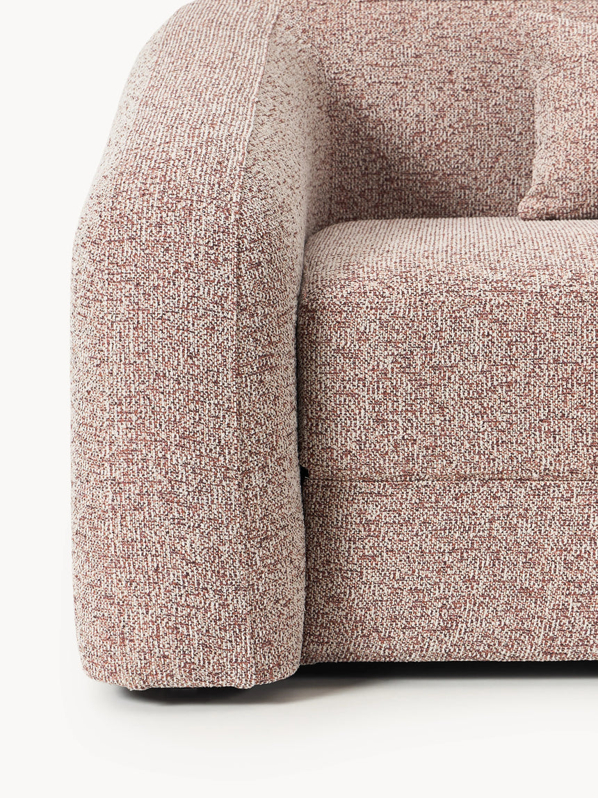 Fara Yataklı Üçlü Koltuk Pas Kırmızısı Benekli Bukle