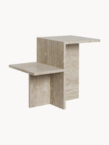 Farm Traverten Mermer Yan Sehpa Bej