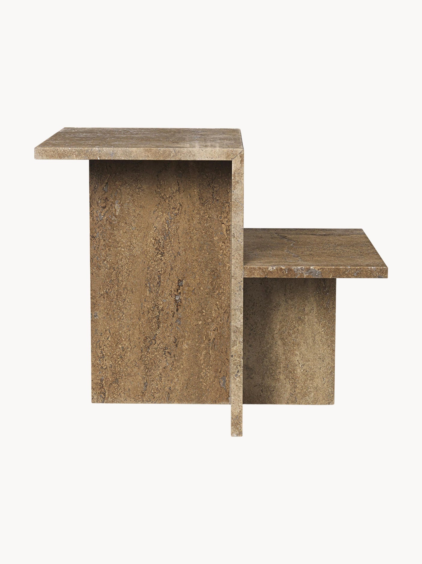 Farm Traverten Mermer Yan Sehpa Grej