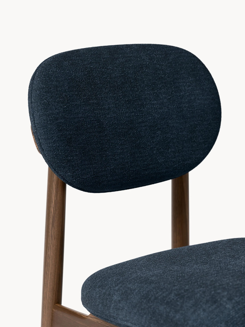 Flavius Ahşap Sandalye Gri Mavi Koyu Meşe