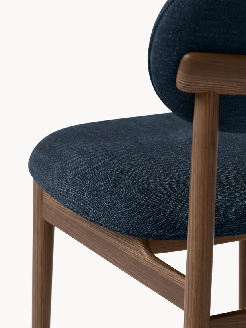 Flavius Ahşap Sandalye Gri Mavi Koyu Meşe