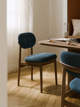 Flavius Ahşap Sandalye Gri Mavi Koyu Meşe