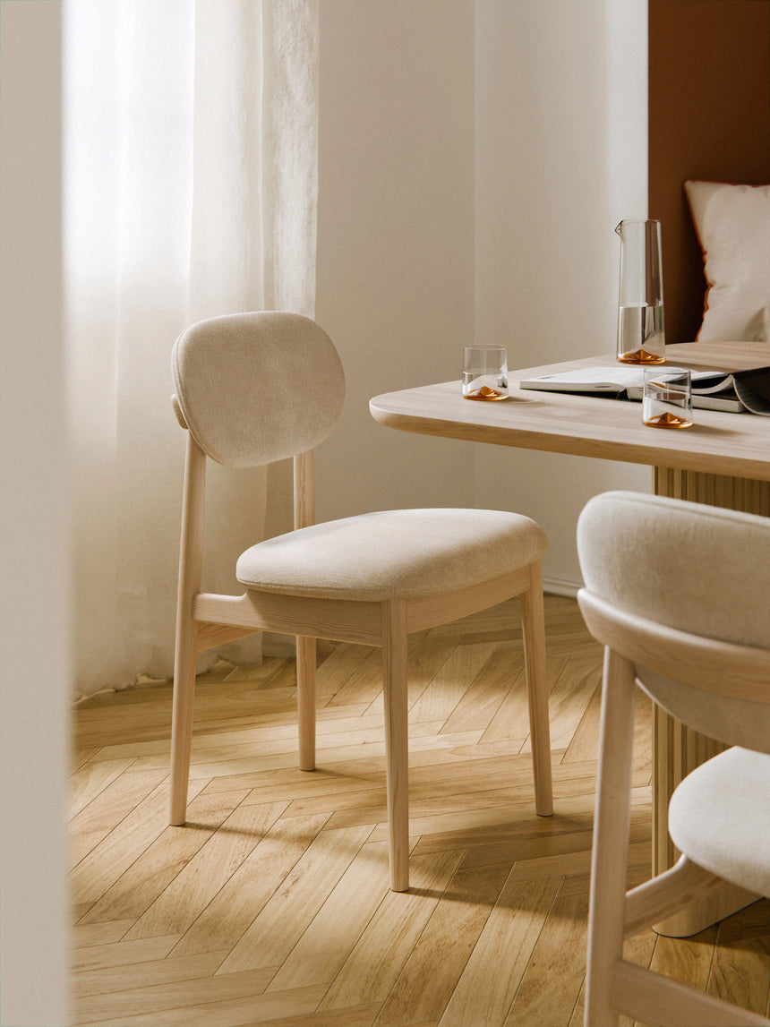 Flavius Ahşap Sandalye Kırık Beyaz Açık Meşe