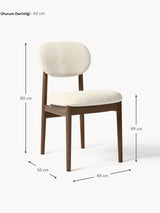 Flavius Ahşap Sandalye Kırık Beyaz Koyu Meşe